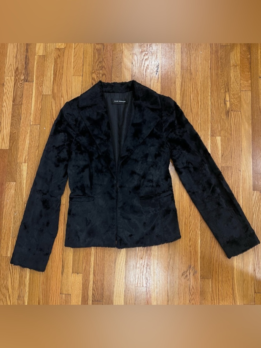 Club Monaco S/P Black Faux Fur Blazer Jacket